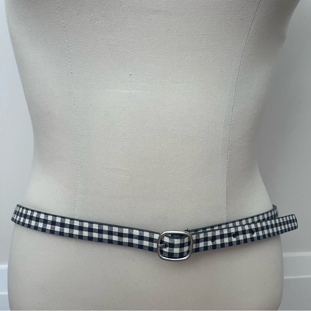 Checkered Navy and White Women's Belt